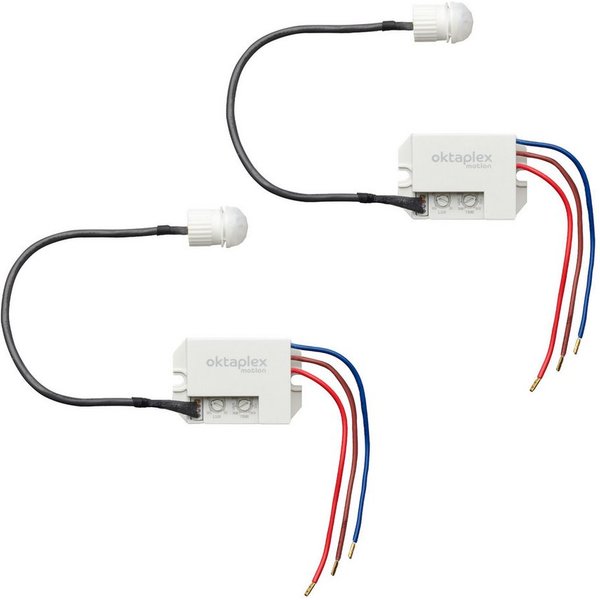 Oktaplex motion Bewegungsmelder Oktaplex 2 Stück Jan Infrarot Bewegungsmelder Nachrüstkit, (2-St), Mini Bewegungssensor Infrarot 8m 230V Unterputz weiß