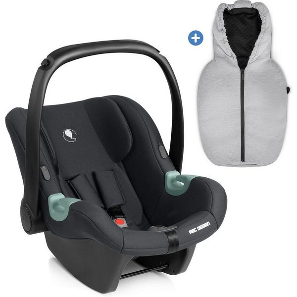 ABC Design Babyschale Tulip - Black, ab: Geburt, bis: 15 Monate, Baby Autositz von 45 cm - 85 cm inkl. Sitzverkleinerer & Fußsack