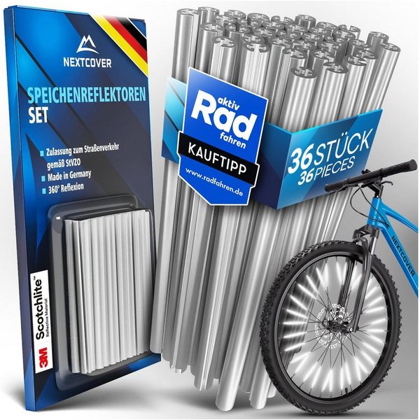 Nextcover Fahrradreflektor Nextcover® Speichenreflektoren Fahrrad - Das Original - 3M Scotchlite, (36 St)