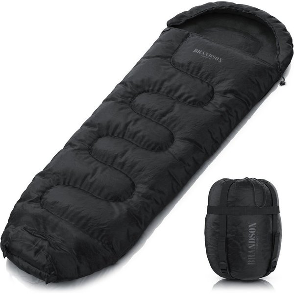 Brandson Mumienschlafsack Outdoor Schlafsack Winter & Sommer, extreme bis -18°C Winterschlafsack (2 tlg., mit Tragetasche, für Erwachsene & Kinder, Camping & Re