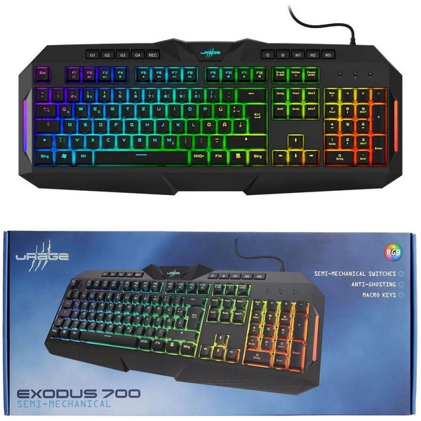 uRage uRage Gaming Keyboard Exodus 700 DE-Layout Gaming-Tastatur (Semi-Mechanical RGB LED Beleuchtung Halb Mechanische Tastatur)