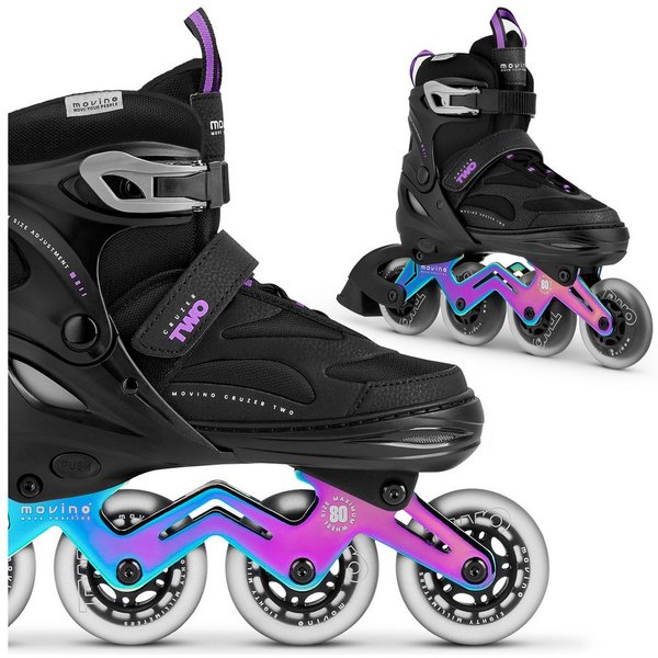 Movino Rollschuhe Verstellbare Inliner MOVINO CRUZER TWO 80mm Rollen ABEC7 Alu-Schiene