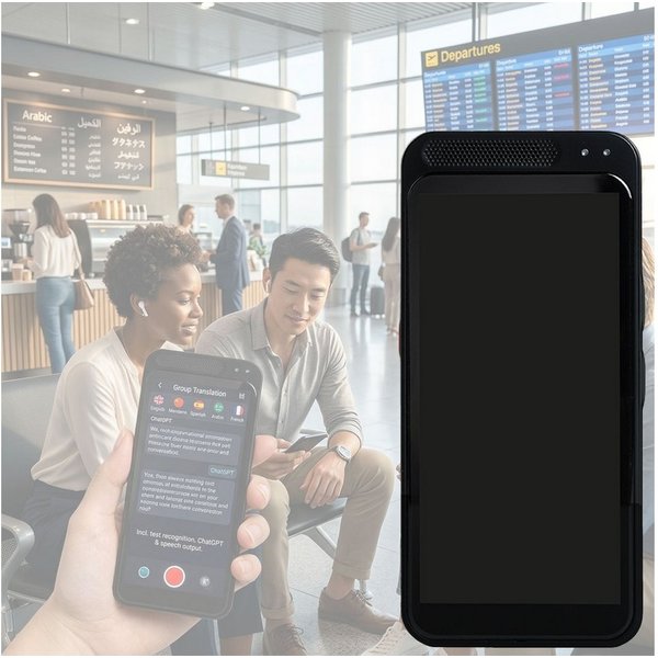 shop'n smile ideoon Sprachcomputer Echtzeit-Sprachübersetzer 150 Sprachen 4,5 Zoll Display KI, Kamera, 21 Offline-Modi, 5MP Kamera, KI-Chatbot & 0,2s Reaktionsz