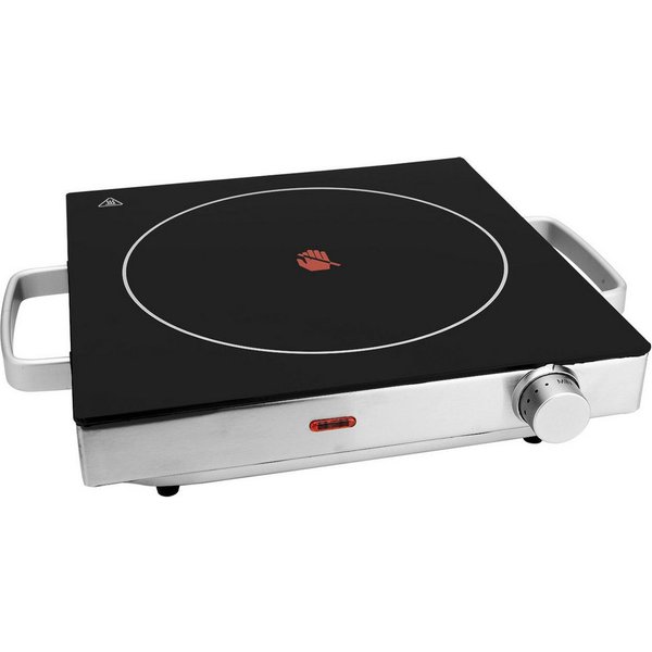 Casativo Einzelkochplatte Mobile Glaskeramik Kochplatte Infrarot-Wärme Ø20cm 2000W IP64, 1er & 2er-Set, stufenlose Temperaturregelung, 35 x 7,6 x 30cm