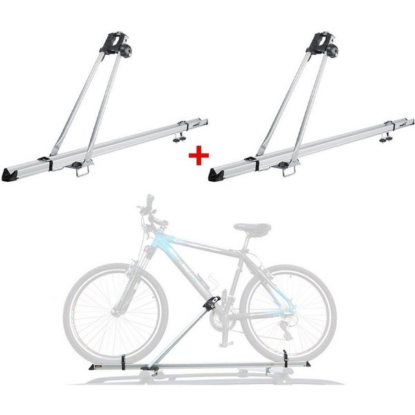 OMAC Dachfahrradträger 2x Dachfahrradträger bis 15kg Fahrradhalter Aluminium Fahrräder, (2-tlg), Abnehmbar, Leichtgewichtig