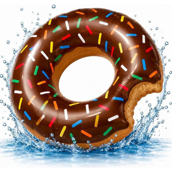 TK Gruppe Schwimmring Aufblasbarer Schwimmring aus PVC, Donut- und Flamingo-Varianten (Schwimmring), 120 cm