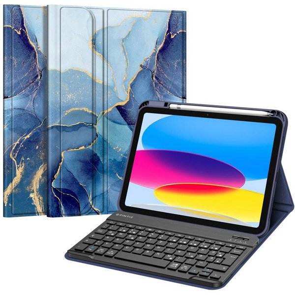 Fintie für iPad 11. Generation 11" 2025(A16), iPad 10. Generation 2022 10.9" Apple-Tastatur (Case mit Pencil Halter, magnetisch Abnehmbarer Tastatur(QWERTZ Layo