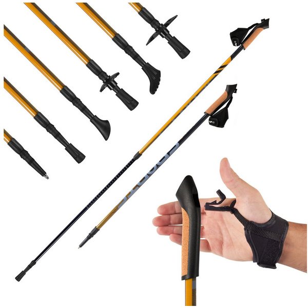 MSports® Nordic-Walking-Stöcke MSPORTS Nordic Walking Stöcke Carbon Premium - aus hochwertigem Carbon