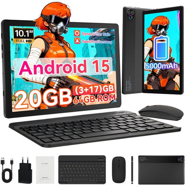BUFO 10 Zoll 64 GB 1280x800 IPS Maus Tastatur Handschrift Stift Set Tablet (10", 64 GB, Android, WiFi, Dual-Kamera)
