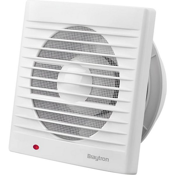 Braytron Badlüfter Wandlüfter WC Küche Ventilator Ø100-160 mm 100-260 m³/h, 10 cm Durchmesser, Energieeffizient, Leise, Leistungsstark