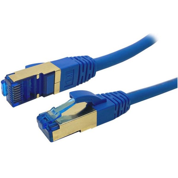 ProfiPatch CAT 7 Patchkabel Ethernet RJ45 Netzwerkkabel Rohkabel LAN-Kabel, RJ45, vergoldet, halogenfrei, blau