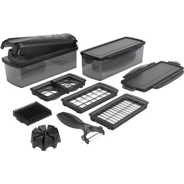 Genius Gemüseschneider Nicer Dicer Plus Jubiläums-Edition, Set 13-tlg., Zerkleiner mit XXL- Messereinsätze