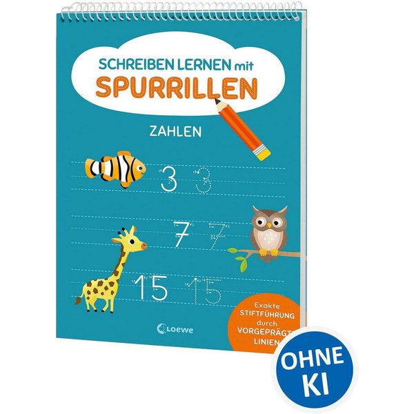 Schreiben lernen mit Spurrillen - Zahlen Schreibblock mit vorgeprägten / diverse