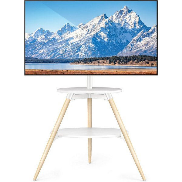 5Rcom TV-Ständer TV Staffelei mit 2 Regalen für 32-65 Zoll Fernseher, Fernsehständer, (bis 65 Zoll, 1-tlg., bis zu 40 kg TV Ständer Max VESA 400 x 400 mm)