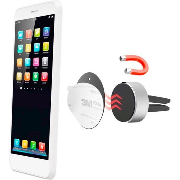Hama Halterung Magnet Handy-Halterung Auto Navi KFZ Smartphone, (360-Grad Einstellbar)