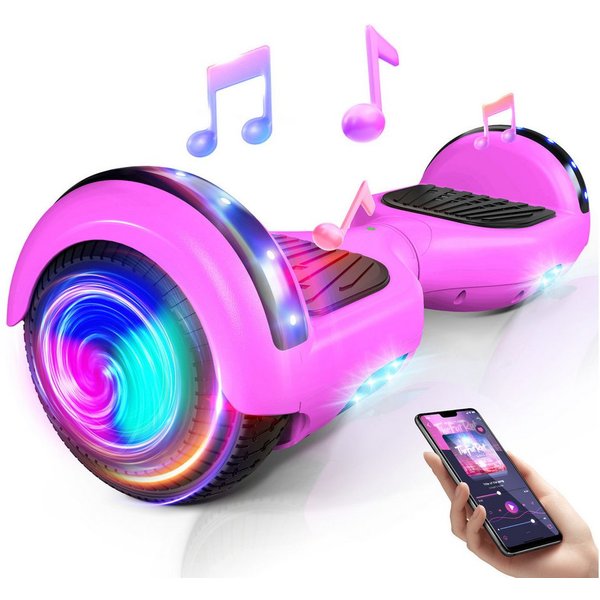 SISIGAD Balance Scooter 6,5 Zoll Dualmotorräder, Hoverboard mit LED-Licht, Smart Bluetooth, Hoverboard mit LED Lichter Bluetooth,Geschenk für Kinder