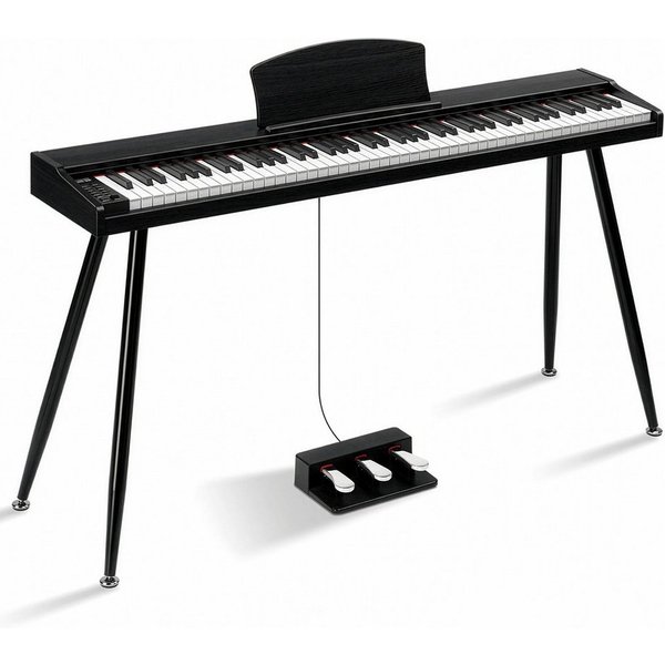 LALAHO Digitalpiano E-Piano 88 Tasten halbgewichtete Tastatur,Bluetooth und MIDI, Digital Keyboard mit Aufnahmefunktion, Transponierung