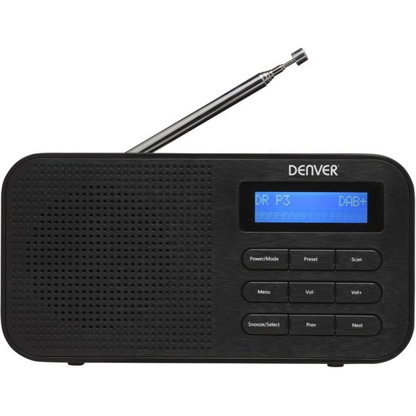 Denver DAB-42 Digitalradio (DAB) (DAB+, FM, 10 Presets, Dual-Wecker, Snooze, Teleskopantenne, 1 W, Kompakt, Dual-Alarm, DAB+/FM)