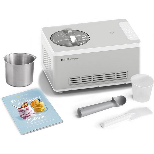 Springlane Eismaschine & Joghurtbereiter Elisa, 2,00 l, 220,00 W, mit selbstkühlendem Kompressor, entnehmbaren Eisbehälter