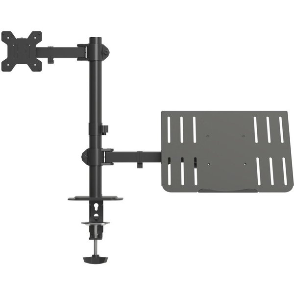 LMG Germany Monitor-Halterung Monitorhalterung mit Laptophalterung, 32 Zoll, max. 10 kg je Halterung, (bis 27 Zoll, Für Monitor & Laptop, VESA-kompatibel, 360° 