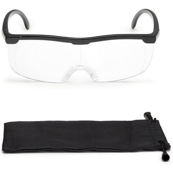 FALINGO Lupenbrille Vergrößerungsbrille Leselupe Lupe auf der Nase Vergrößerung auf 200%, Geeignet für Brillenträger, Beide Hände frei