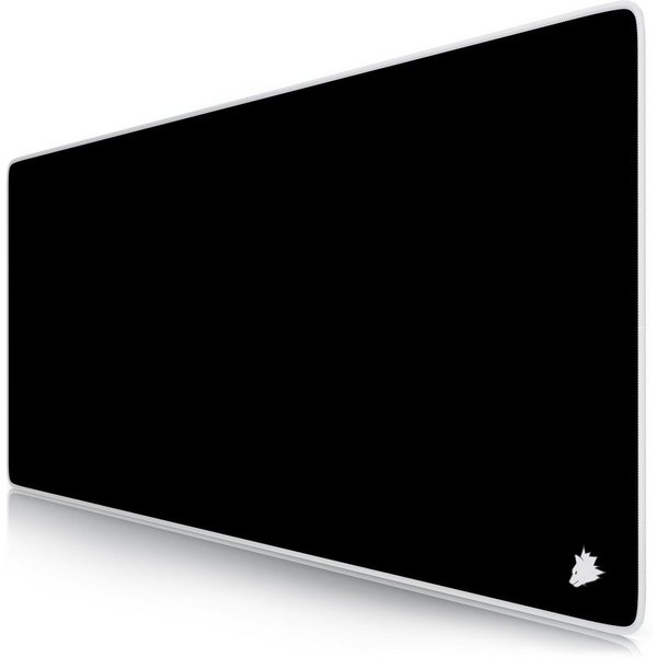 Titanwolf Gaming Mauspad XXL Speed Mousepad 900 x 400 x 3 mm, große Tischunterlage (1-St), rutschfest, abwaschbar, Geschwindigkeit & Präzision, Symbol weiß