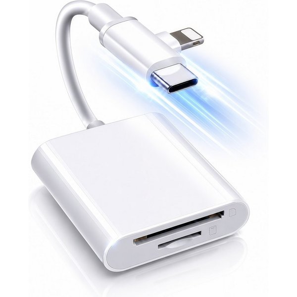 ibettertec 3-in-1 Kartenleser USB-C & Lightning Adapter, SD Kartenleser microSD USB-Adapter TF Speicherkartenleser, Plug & Play Kartenadapter für iPhone, iPad z