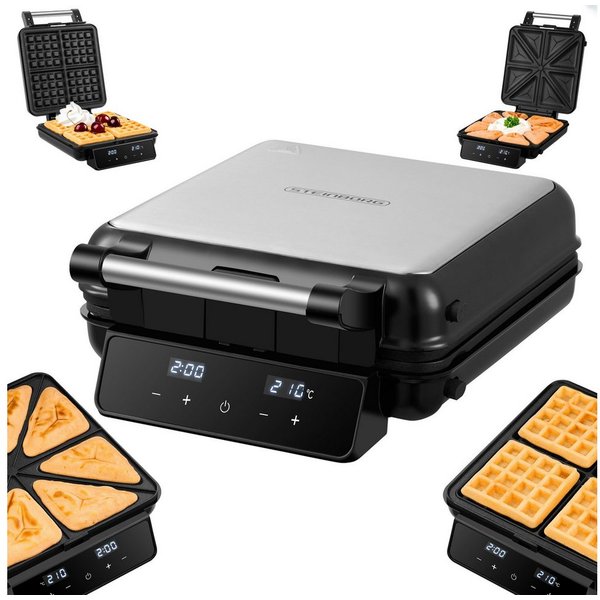STEINBORG 2-in-1-Kombi-Waffeleisen SB-2241, 1500 W, Touch-Display