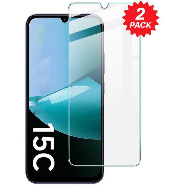 Wigento Displayschutzglas 2x für Xiaomi Redmi 15C 5G / 4G Bildschirmschutz 9H HD Hartglas für Xiaomi Redmi 15C 5G / 4G, Spar Set 0,26mm 9H 2.5D Hart Glas Folie,