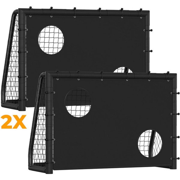 Clanmacy Fußballtor 2er Kinder Fußballtor mit Torwand 180x120x60cm für Garten & Indoor (2 St)