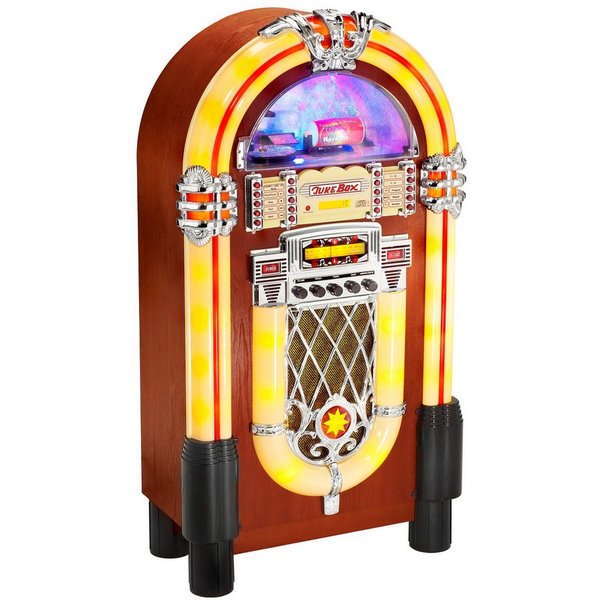 Karcher JB 6604 Retro-Radio (FM, 40 W, Jukebox mit CD-Player, Radio, MP3-Wiedergabe über USB / SD-Karte)