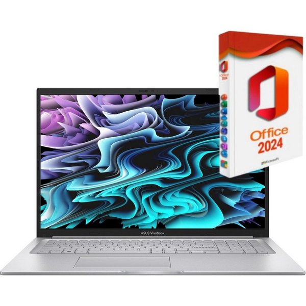 Asus VivoBook X170, Intel Core i7-1355U, Beleuchtete Tastatur, Business-Notebook (Intel Core i7 1355U, Intel Iris Xe, 8 GB, 256 GB SSD, Windows 11 Pro, MS Offic