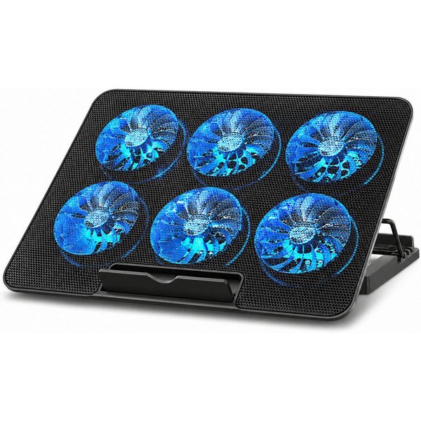 XEOOCE Notebook-Kühler, 6 Lüfter, höhenverstellbar, faltbar, leise, 2 USB-Ports