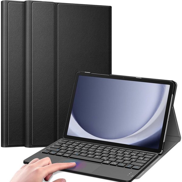 Fintie Hülle für Samsung Galaxy Tab A11+ Plus 11" 2025/Tab A9+ Plus 11'' 2023 Tablet-Tastatur (Deutscher Tastatur mit Touchpad Magnetisch Abnehmbarer Keyboard)