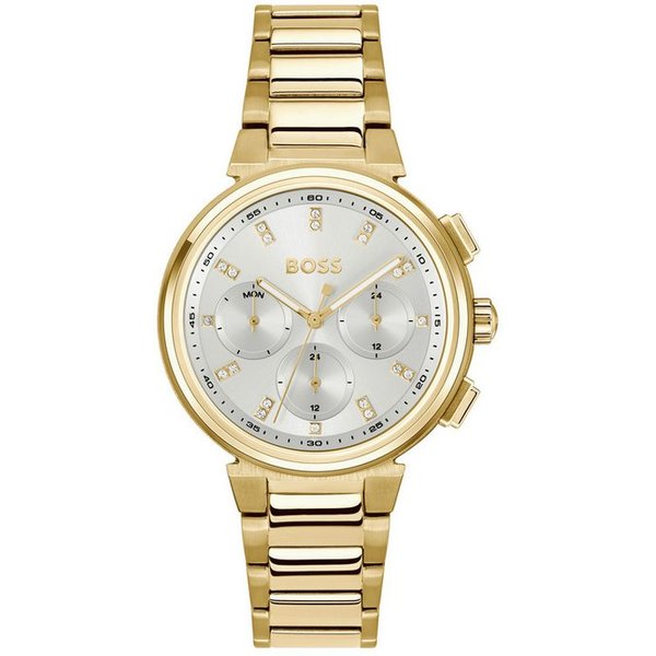 BOSS Multifunktionsuhr ONE 1502807, Quarzuhr, Armbanduhr, Damenuhr, Edelstahlarmband, analog