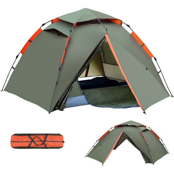 Lumkudos Faltzelt Camping Zelt Pop Up Zelte Doppelschicht Camping 2-3 Personen PU5000, Personen: 3 (300 x 240 x 145 cm, 1 tlg., 4-Jahreszeiten winddichtes Campi