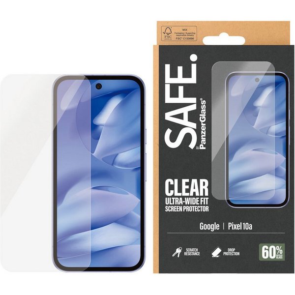 SAFE by PanzerGlass Displayschutzglas Ultra-Wide Fit Screen Protector für Google Pixel 10a, Displayschutzfolie, Schutzfolie, Bildschirmschutz, kratz- & stoßfest