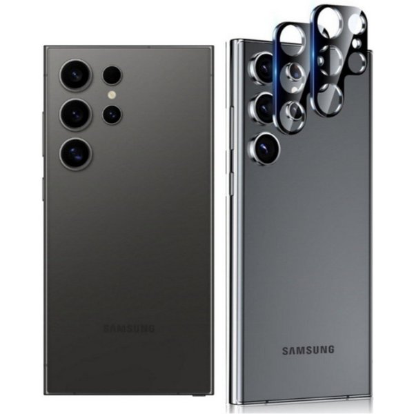 CLM-Tech Kameraschutzglas 2X Kameraschutz für Samsung Galaxy S24 Ultra Kameraglas kristallklar für Samsung Galaxy S24 Ultra, Galaxy S24 Ultra Linse Schutzglas 9