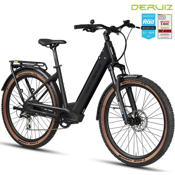 DERUIZ E-Bike Trekkingrad 28 Zoll, Quartz/Quartz SUV, 160km, Bluetooth & APP, Tiefeinsteiger, 8 Gang SHIMANO Acera RD-M360 SGS Schaltwerk, Kettenschaltung, Heck