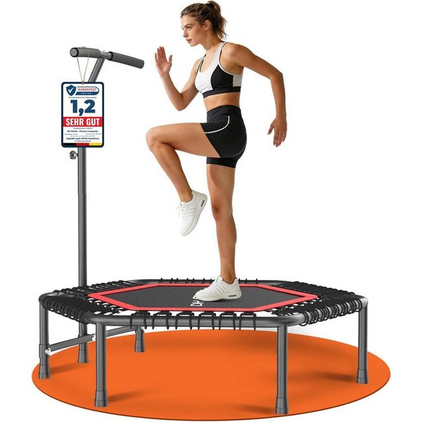 DH FitLife Fitnesstrampolin Pro, Ø 114 cm, stabile Festkonstruktion, leise, 150 kg Belastbarkeit