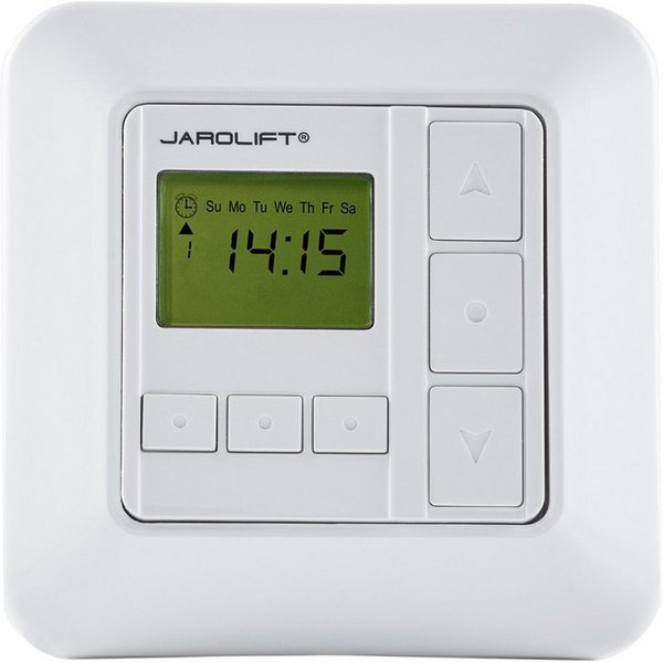 jarolift Zeitschaltuhr Sevenlogic Comfort weiß 230 V, 8 Programme, 50×50 mm, digital, 1-St., für den Innenbereich, Tageszeitschaltuhr, Wochenprogramm