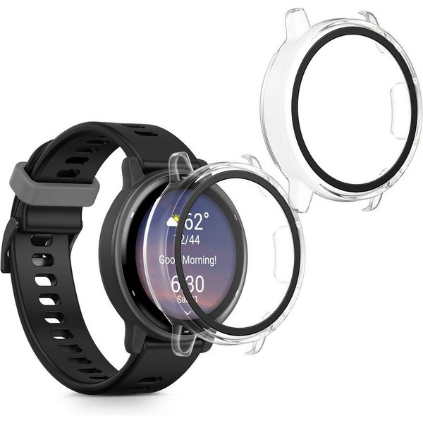 kwmobile Smartwatch-Hülle 2x Glas Hülle für Garmin vivoactive 5 / active 5, Schutzhülle Fullbody Fitnesstracker Case Set aus Glas