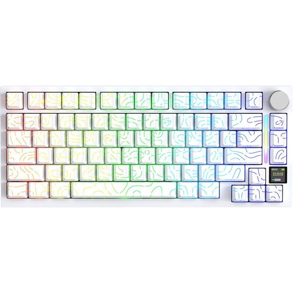 ATTACK SHARK X820 Ultra Mechanische Tastatur mit,75% ANSI-Layout, 2,4 GHz/BT/Wired Gaming-Tastatur (Gasket,TFT-Bildschirm und Knopf,5 Sound-Absorbing Foams,Hot-