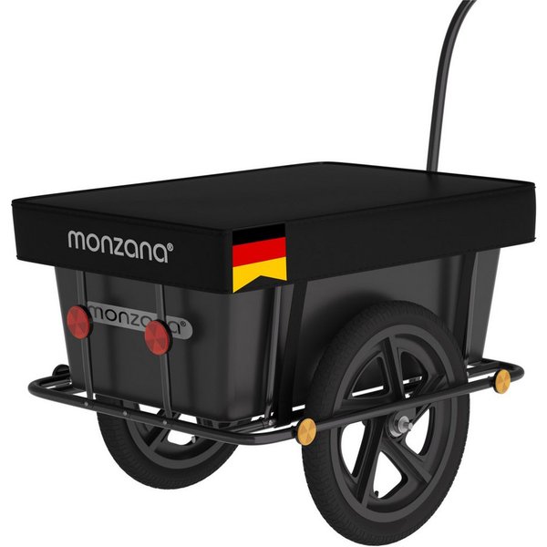monzana Fahrradlastenanhänger, Fahrradanhänger mit 90L Kunststoffwanne inklusive Kupplung