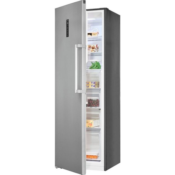 exquisit Gefrierschrank NoFrost GS295-NF-H-040C inoxlook, 185 cm hoch, 60 cm breit, Viel Platz, starke Gefrierleistung & No Frost für eisfreies Gefrieren