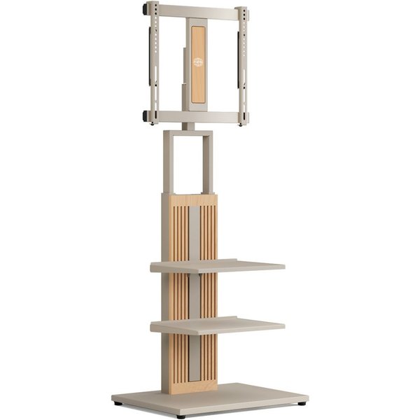 FITUEYES TV-Ständer aus Holz, mit höhenverstellbarer Ablage, ±15° schwenkbar, 32-65 Zoll, (bis 65,00 Zoll, höhenverstellbar, mit Kabelmanagement)