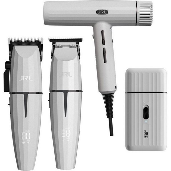 JRL Haarschneider JRL Limitierte Ghost Edition Combo Kit 3, JRL Ghost Edition: Clipper, Trimmer, Shaver und Haartrockner, Weiße Ghost Edition, Profi-Set Clipper