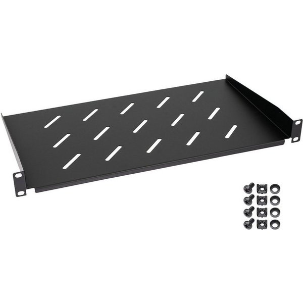 HMF Serverschrank Fachboden für Serverschrank, 19 Zoll,1 HE, 250 mm Einbautiefe, Schwarz