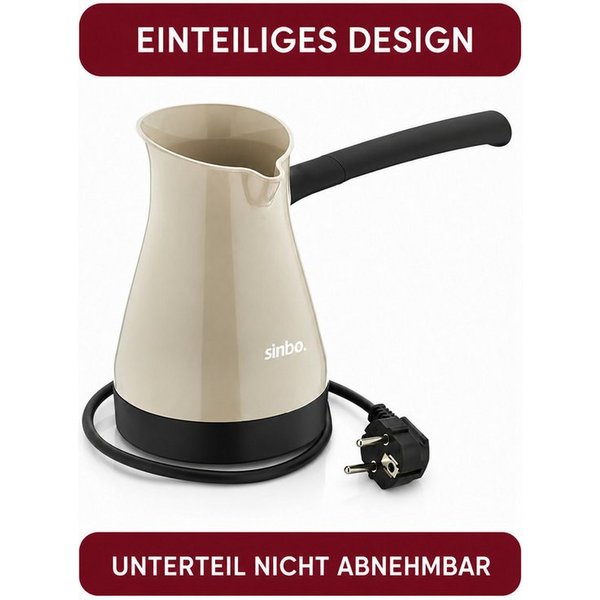 Sinbo Mokkamaschine, Türkische Kaffeemaschine 400ml