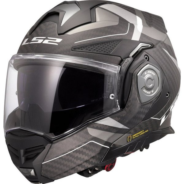 LS2 Motorradhelm FF901 Advant X Carbon Horizon Klapphelm, Vorbereitet Für Kommunikationssystem,notfallsystem-polsterung (eq